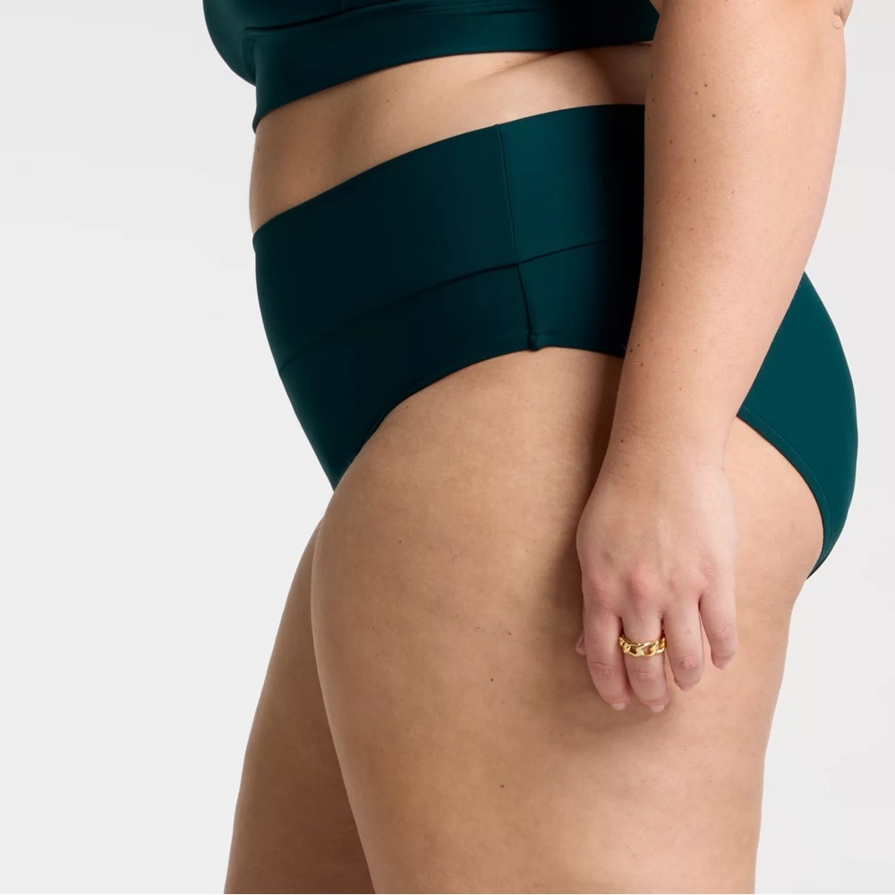 CALIA Wide Banded High Rise High Leg Swim Bottoms Sea Green Sz XXL NWT - Picture 3 of 11